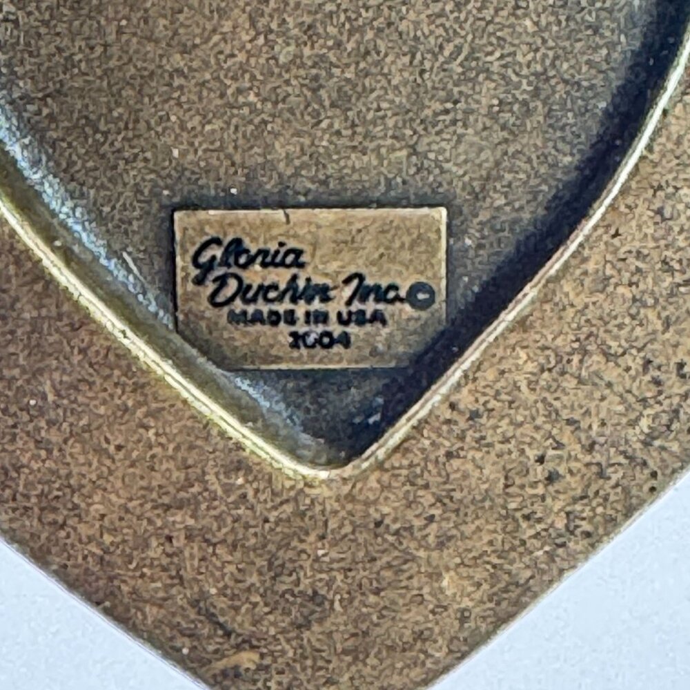 Vtg Brother Christmas Ornament Pewter Heart Swarovski Crystal Gloria Duchin USA - Picture 4 of 12